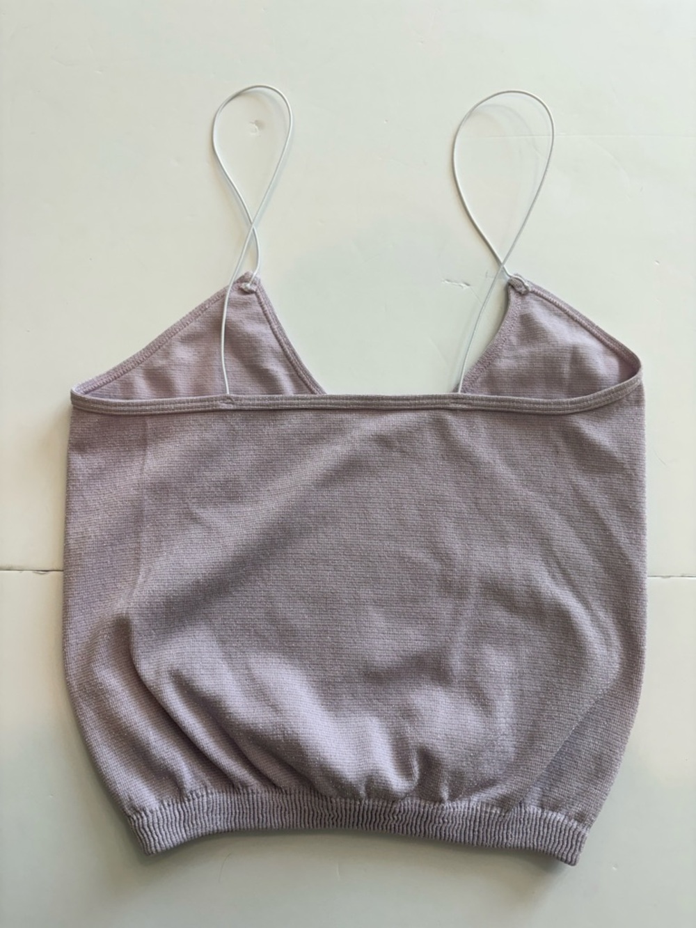 Free People Intimately Women's Lilac Shimmer Cropped Tank Top M/L - Picture 2 of 4